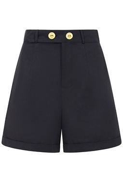 Navy June Beach Day Shorts i 40´er stil - Banned